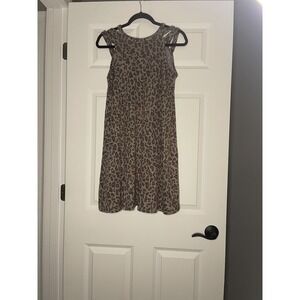 Maurices Sleeveless Mini Dress Crisscross  Strap Animal Print Medium Nwt
